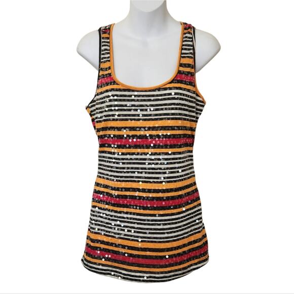 ARDEN B. Multicolor Sequin Stripe Tank Top Size M - Picture 1 of 9